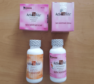 Active White L Glutathione Skin Whitening Night Cream Capsules Vitamin C and Soap Combo