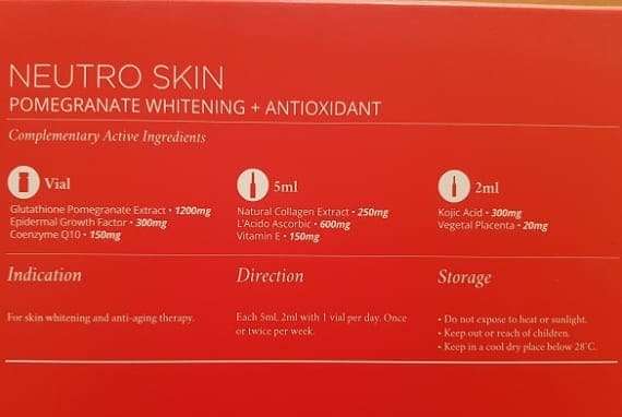 Neutro skin pomegranate whitening antioxidant 6 Sessions
