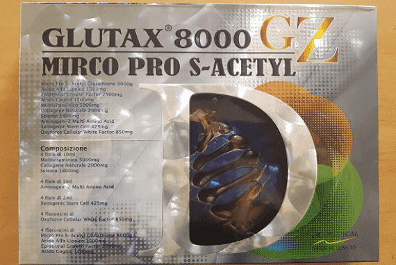 Glutax 8000gz Micro Pro S Acetyl Skin Whitening 4 Sessions Injection