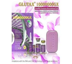 Glutax 10000000GX DualNA Premium Recombined Cell 10 Sessions & 2 soaps (100g each) Skin Whitening Injection