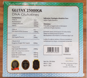 Glutax 23000GK DNA Glutokines Skin Whitening 4 Sessions Injection