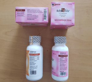 Active White L Glutathione Skin Whitening Night Cream Capsules Vitamin C and Soap Combo