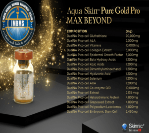 Aqua skin pure gold pro max beyond  trina pico cell supreme glutathione injection
